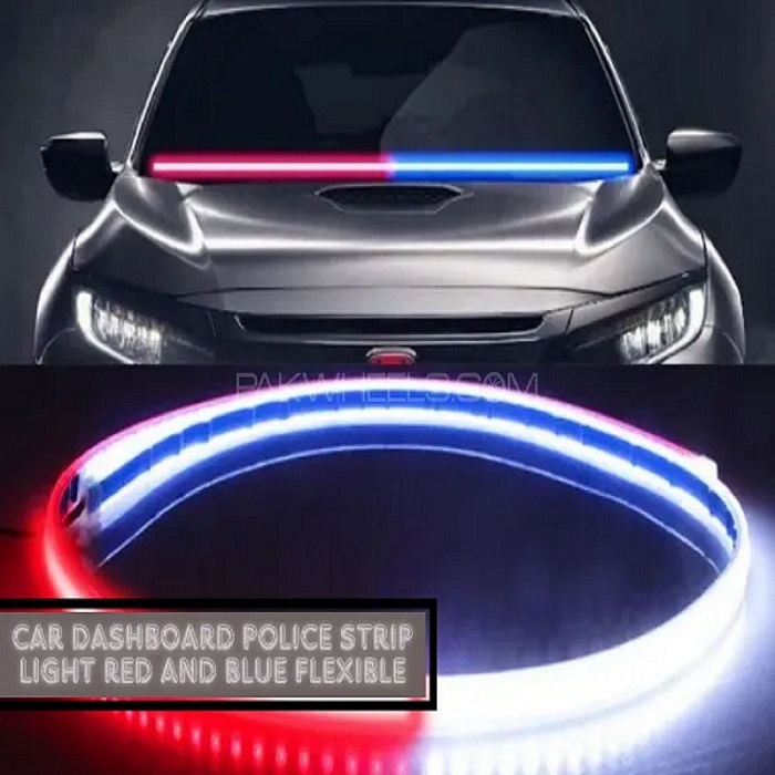 Car Dashboard Police Strip Light Red and Blue Flexible Emergency SOS Strip Light 48 inch
